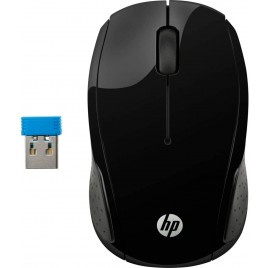 MOUSE HP - PC 200 Mouse Wireless, Tecnologia LED Rosso, Laser fino a 1000 DPI, 3 Pulsanti, Rotella Scorrimento, Ricevitore USB 