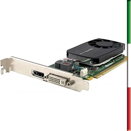 SCHEDA VIDEO NVIDIA QUADRO K620 2GB GDDR3 ( USATO ) PCIe 2.0 x16,1 x DisplayPort + 1 X DVI