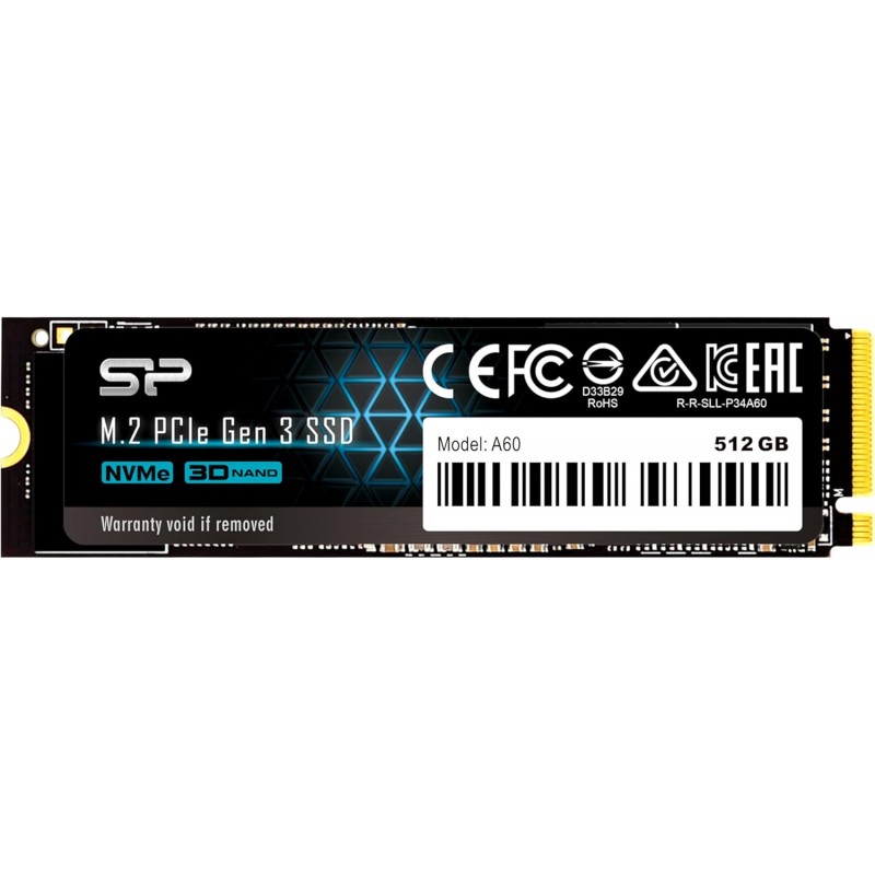 SSD-SOLID STATE DISK M.2(2280) NVME 500GB PCIE3.0X4 SILICON POWER A60