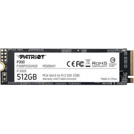 SSD-SOLID STATE Patriot P300 M.2 2280 PCIe gen 3x SSD 512GB Unitá a Stato Solido interno SSD a Basso Consumo - Velocità Lettura